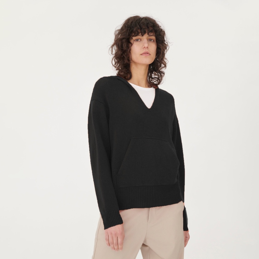 Gobi V-Neck Cashmere Sweater with Hood - XL